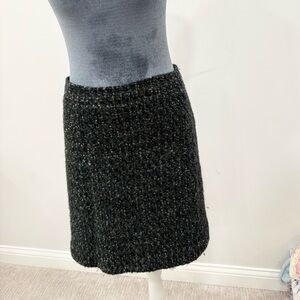 J. Crew Black Tweed Mini Skirt